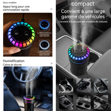 Humidificateur d'air 1200mah type-c 300ml 2 sorties de brouillard et 2 modes de brume diffuseur d'huiles avec 7 effets d'éclairage